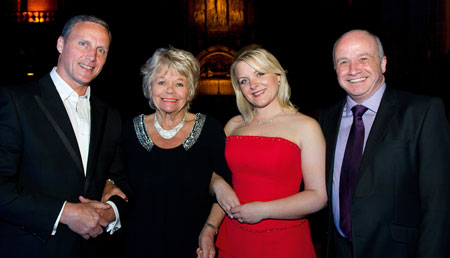 Stuart was chair of judges and co-host of the National Coach Tourism Awards from 2010 to 2015. In 2014 the event was held at Blackpool’s Tower Ballroom. He was joined on the night by co-host Judith Chalmers (second from right), soprano Rebecca Newman, and tenor Gari Glaysher